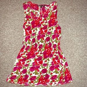 Topshop rose pattern peplum top sz 10P flawless